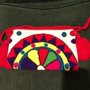 Wayuu tribe multicolor clutch crossbody bag new